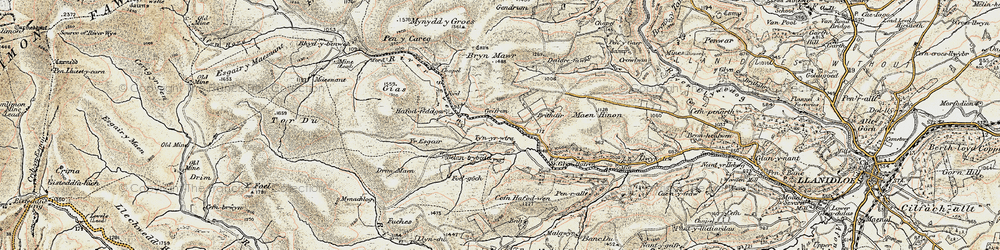 Old map of Tynyrwtra in 1901-1903