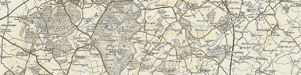 Old map of Tyrells End in 1898-1899