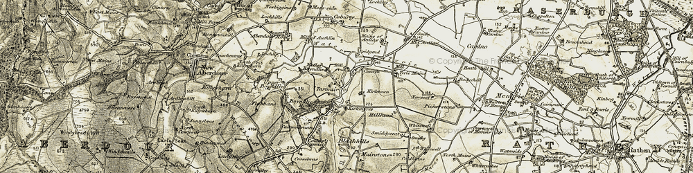 Old map of Boyndlie Ho in 1909-1910