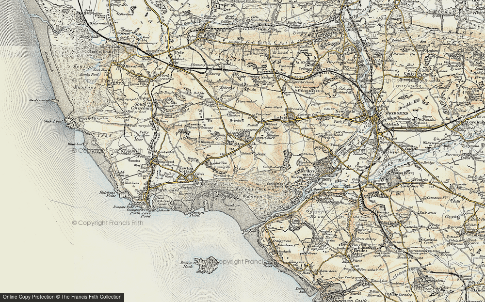 Old Map of Tythegston, 1900-1901 in 1900-1901