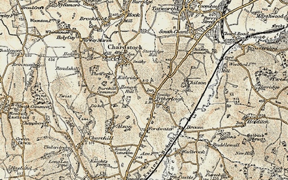 Old map of Tytherleigh in 1898-1899