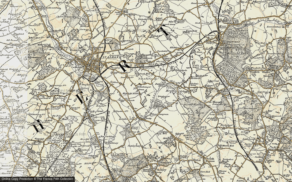 Old Map of Tyttenhanger, 1897-1898 in 1897-1898