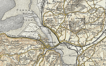 Old map of Tywyn in 1902-1903