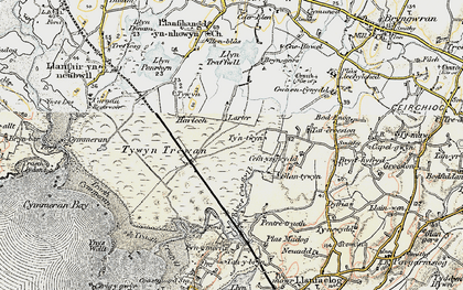 Old map of Afon Crigyll in 1903-1910