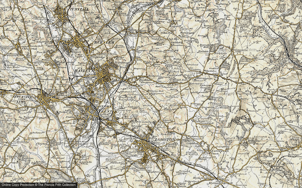 Old Map of Ubberley, 1902 in 1902
