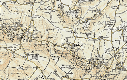 Old map of Ubley in 1899