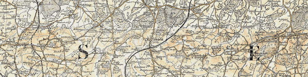 Old map of Uckfield in 1898