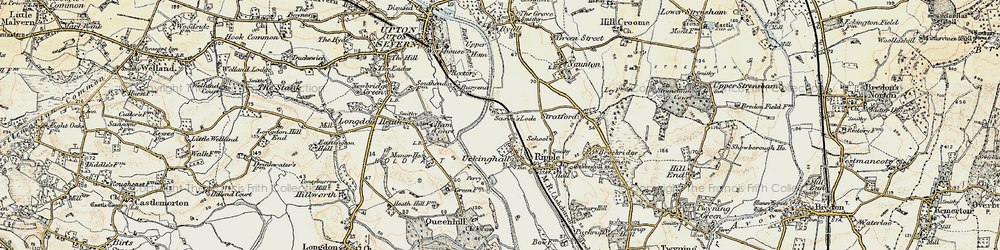 Old map of Uckinghall in 1899-1901