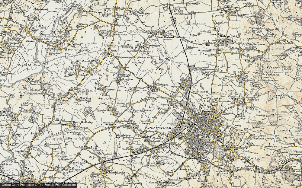 Old Map of Uckington, 1898-1900 in 1898-1900