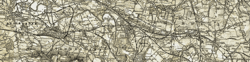 Old map of Uddingston in 1904-1905