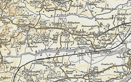 Old map of Udimore in 1898