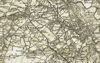 Old map of Udston in 1904-1905