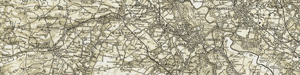 Old map of Udston in 1904-1905