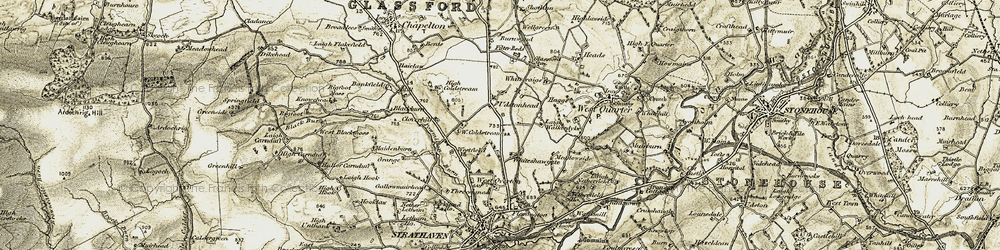 Old map of Udstonhead in 1904-1905