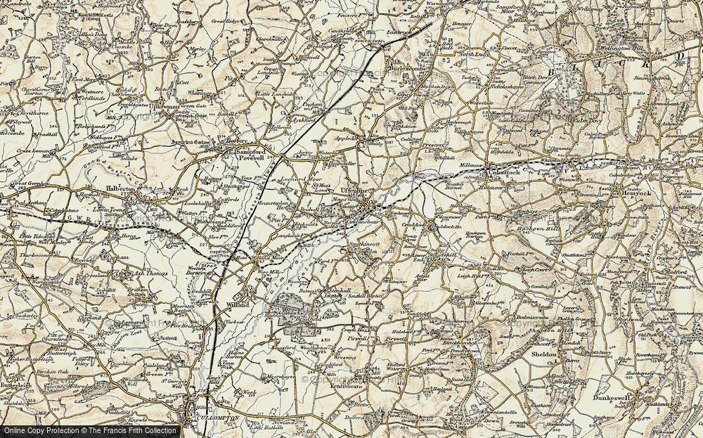 Old Map of Uffculme, 1898-1900 in 1898-1900