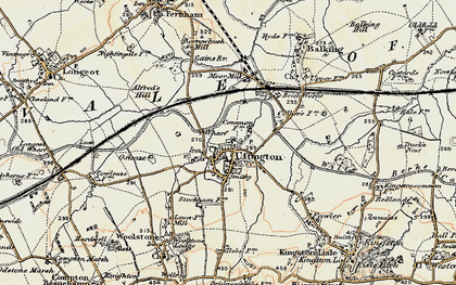 Old map of Uffington in 1898-1899
