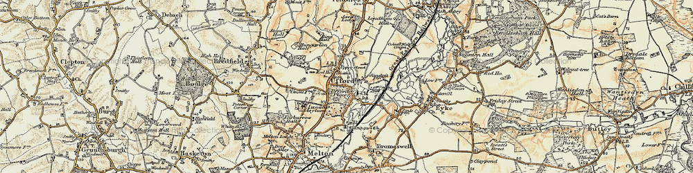 Old map of Ufford in 1898-1901