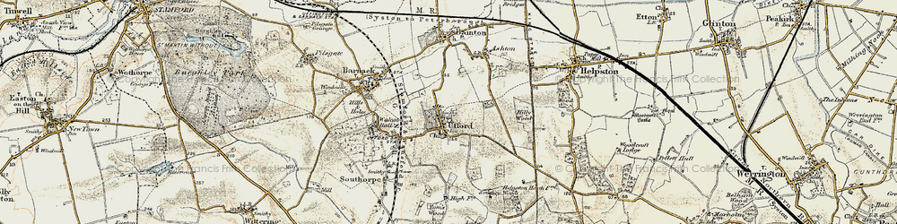 Old map of Ufford in 1901-1902