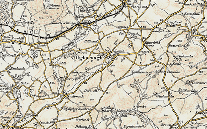 Old map of Ugborough in 1899-1900