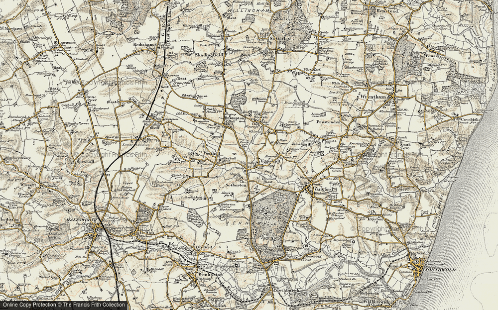 Old Map of Historic Map covering Sotherton in 1901-1902