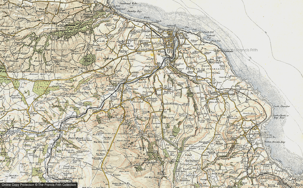 Old Map of Historic Map covering Buskey Ho in 1903-1904