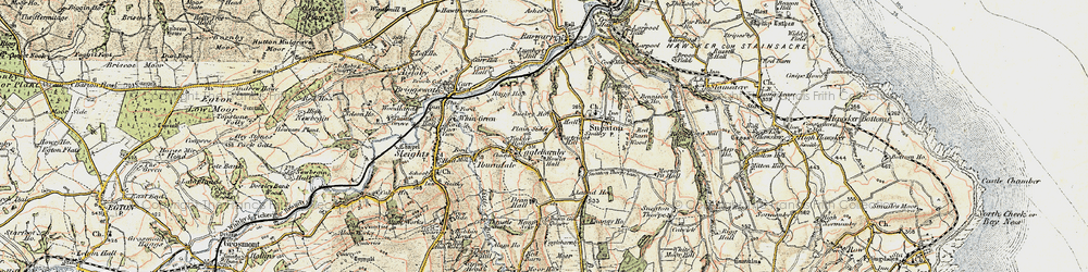 Old map of Buskey Ho in 1903-1904