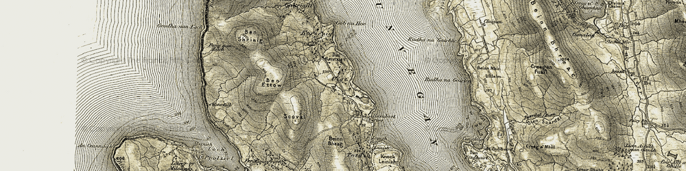 Old map of Uig in 1909-1911