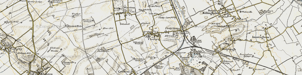 Old map of Ulceby in 1903-1908