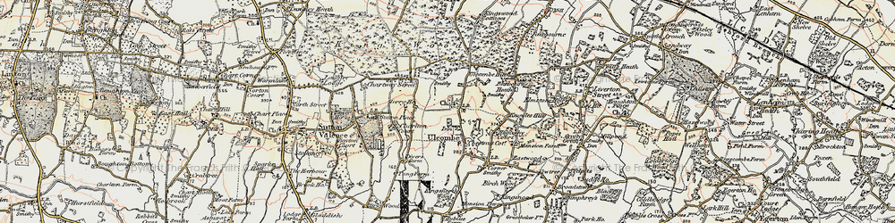 Old map of Ulcombe in 1897-1898