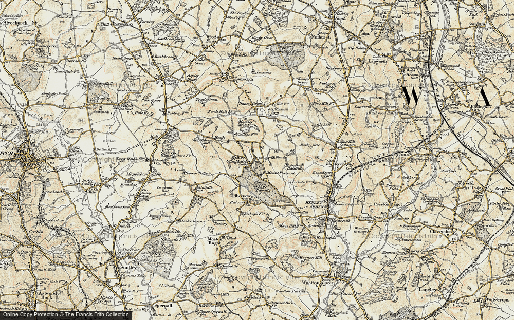 Old Map of Ullenhall, 1901-1902 in 1901-1902