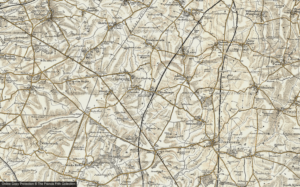 Old Map of Ullesthorpe, 1901-1902 in 1901-1902