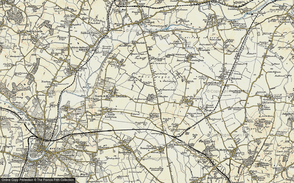 Old Map of Historic Map covering Bickmarsh Lodge in 1899-1901