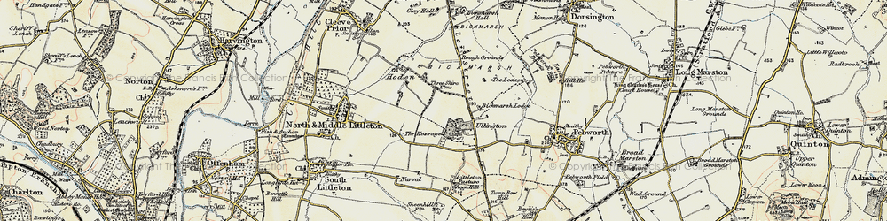 Old map of Bickmarsh Lodge in 1899-1901