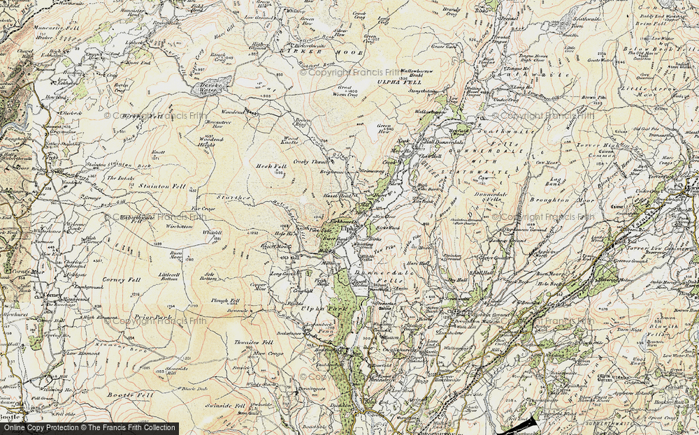 Old Map of Historic Map covering Yew Pike in 1903-1904
