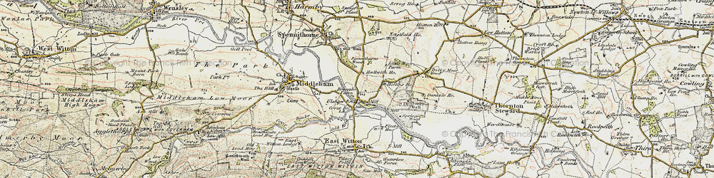 Old map of Ulshaw in 1904