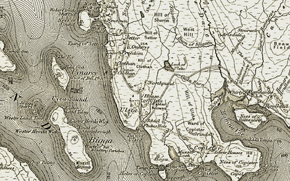Old map of Burn of Sligatu in 1912