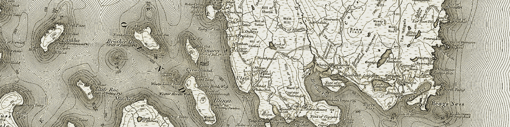 Old map of Burn of Sligatu in 1912