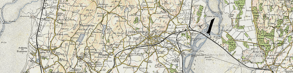 Old map of Ulverston in 1903-1904