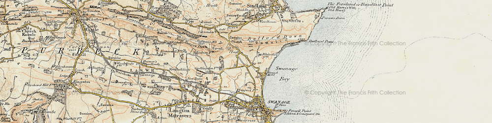 Old map of Ulwell in 1899-1909