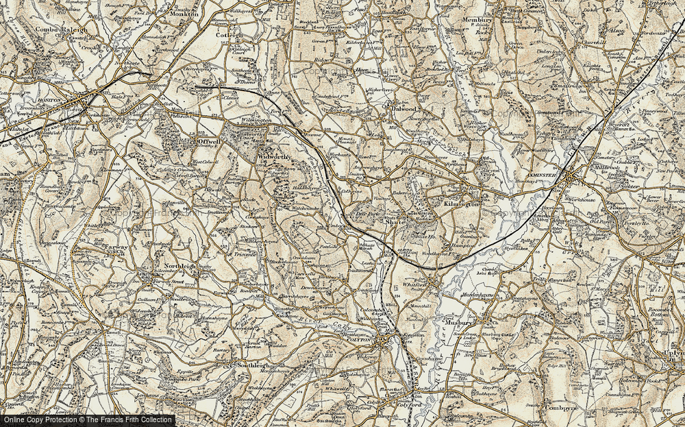 Old Map of Umborne, 1898-1900 in 1898-1900