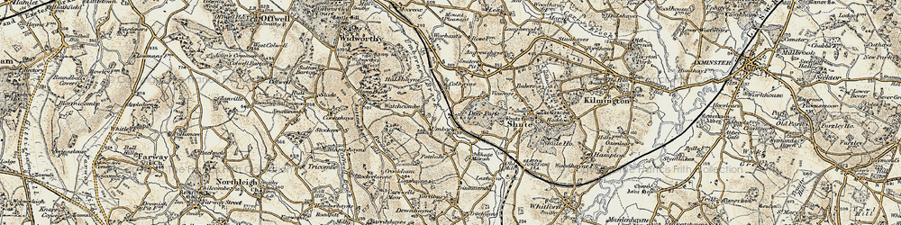 Old map of Umborne in 1898-1900