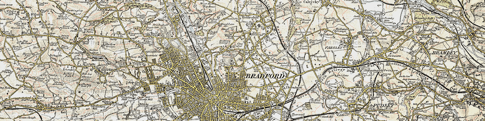 Old map of Undercliffe in 1903-1904