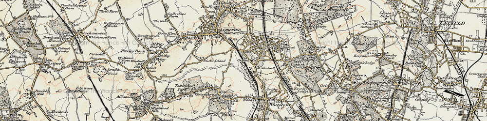 Old map of Underhill in 1897-1898