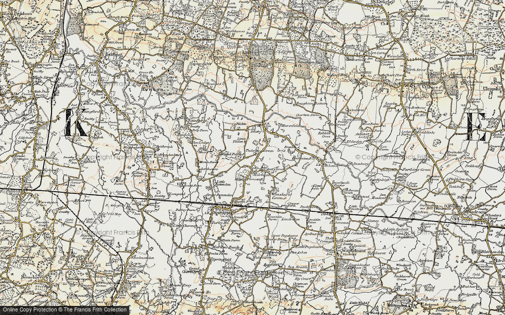 Old Map of Underling Green, 1897-1898 in 1897-1898