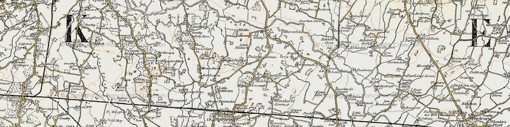 Old map of Underling Green in 1897-1898