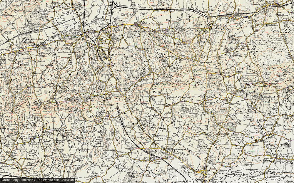 Old Map of Underriver, 1897-1898 in 1897-1898