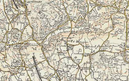 Old map of Underriver in 1897-1898