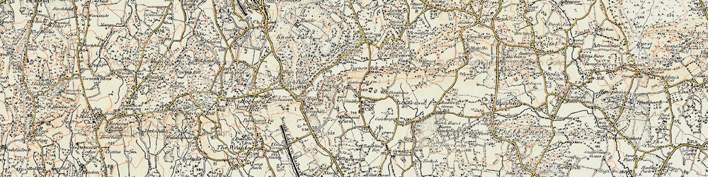 Old map of Underriver in 1897-1898