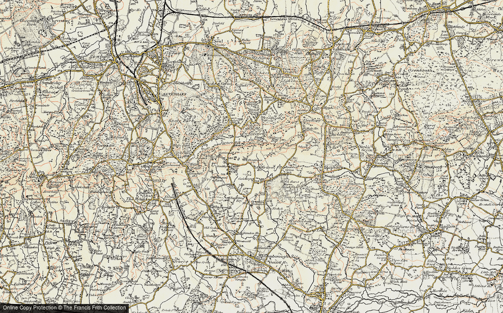 Old Map of Historic Map covering Budds in 1897-1898