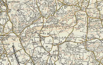 Old map of Underriver Ho in 1897-1898
